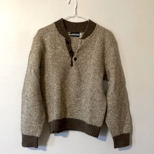 Lands End Marled Quarter-Button Sweater